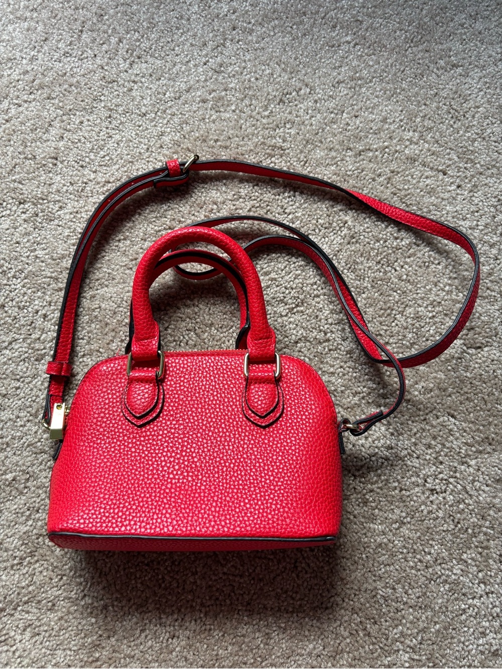 a new day Red Pebble Leather Mini Crossbody Purse - Picture 2 of 11